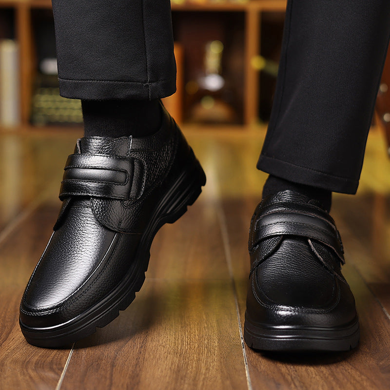 Business-style British Slip-on Casual Leather Shoes Made From Full-grain Cowhide With A Soft Sole