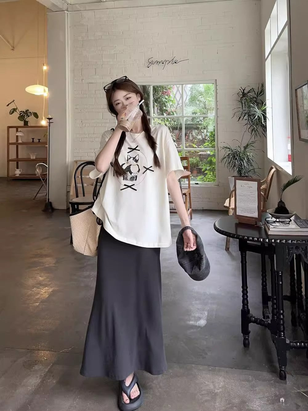 Womens Printed Bow-Knot Short-Sleeve Top