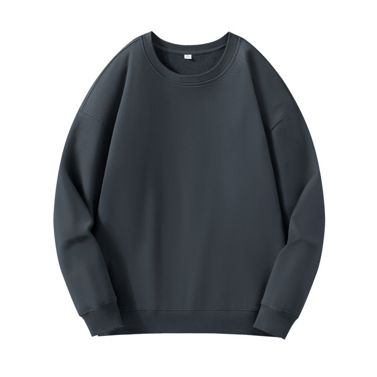 Rundhalset Sweater Kamgarnsjersey til mænd Med Droppede Skuldre Pullover
