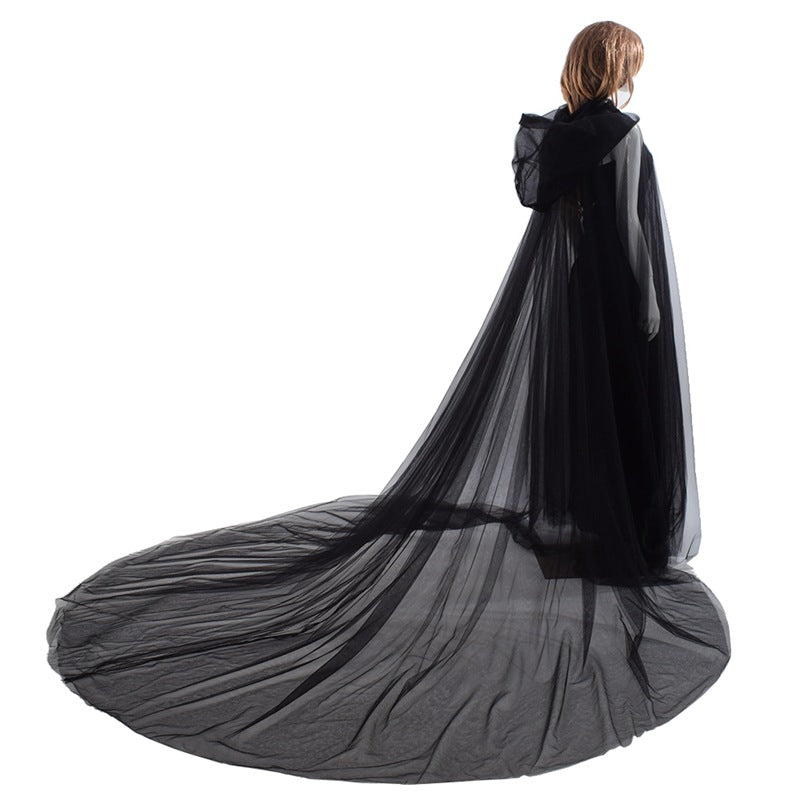 Bride wedding dress hooded shawl