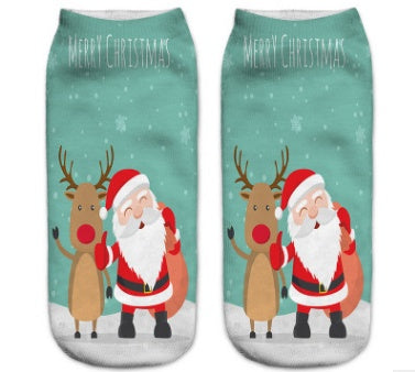 3D Printed Christmas Low Cut Ankle Sport Socks