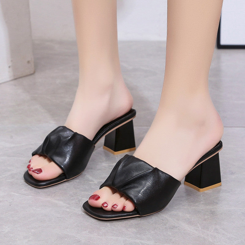 Women's Chunky Heel Square Toe Sandals