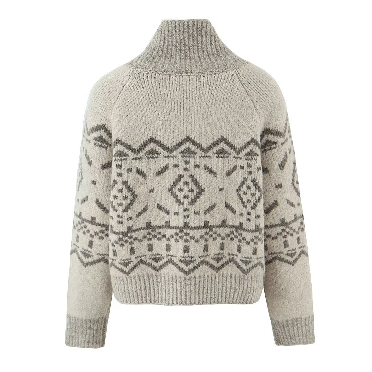 Amoi European And American Style Women's Lazy High-grade Jacquard Knitted Cardigan
