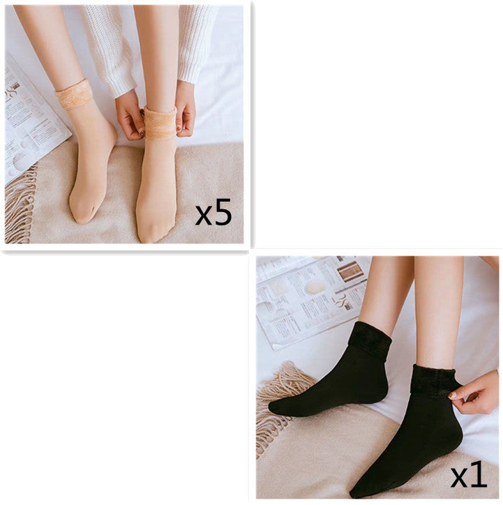 Snow Socks Women's Winter Thickening And Velvet Warm In Tube