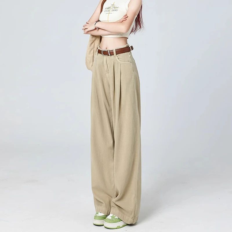 Womens Relaxed-fit Figure-flattering Drapey Casual Pants