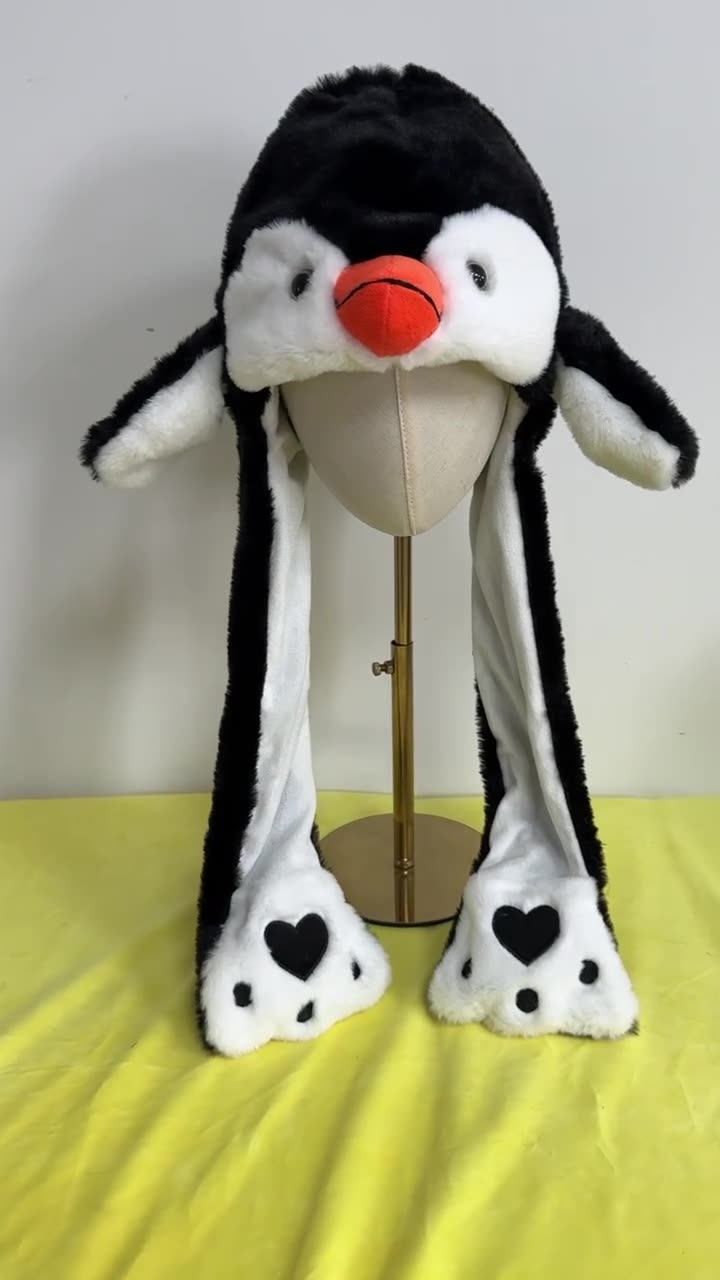 Cartoon Warm Performance Hat With Moving Ears