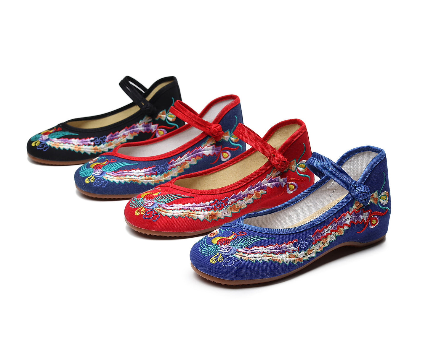 Beef Tendon Bottom Embroidered Cotton Shoes Shallow Mouth Ethnic Style