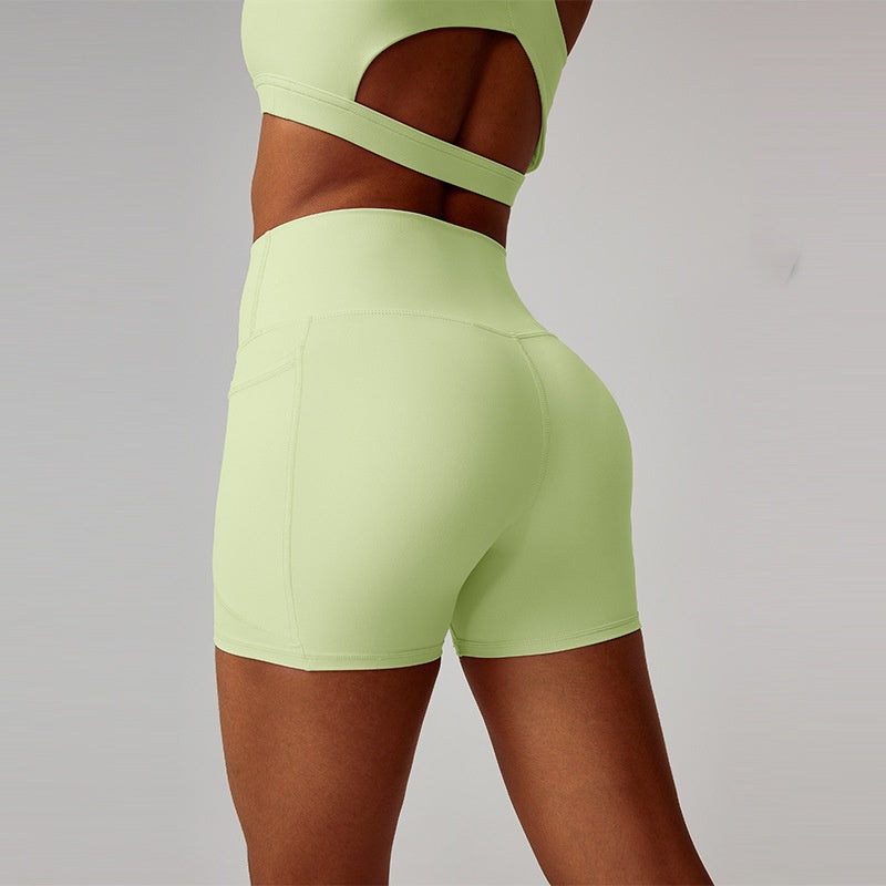 Women's Fashion Sports Shorts High Waist Tight Bottoming