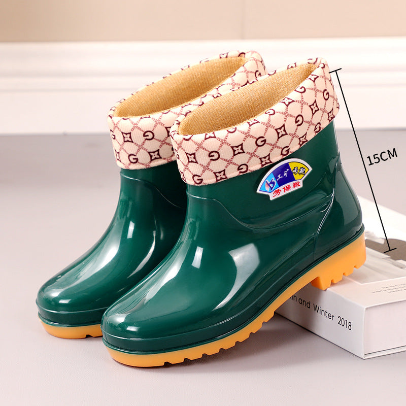 Ladies' Short Thermal Waterproof Non-slip Rain Boots