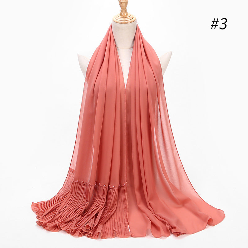 Perle Chiffon Etnisk Tørklæde