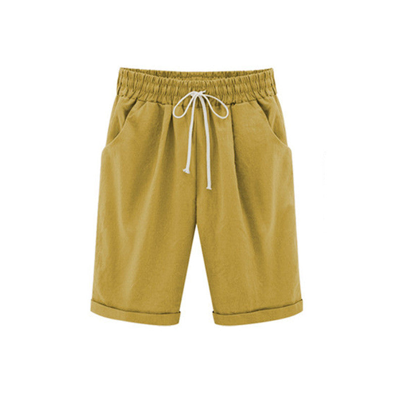 Women's five-point wide-leg pants