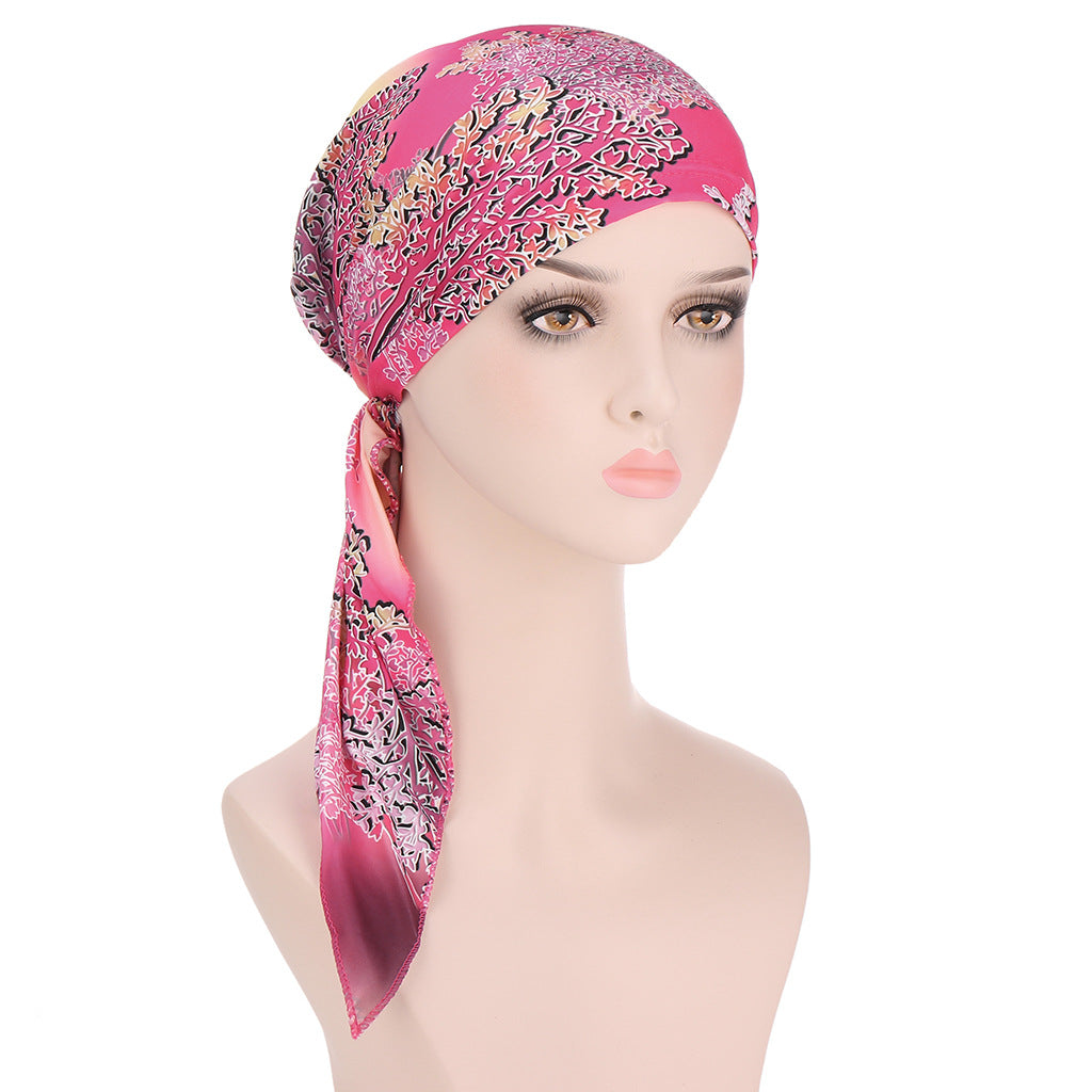 Women's European And American Printed Curved Cloth Hat