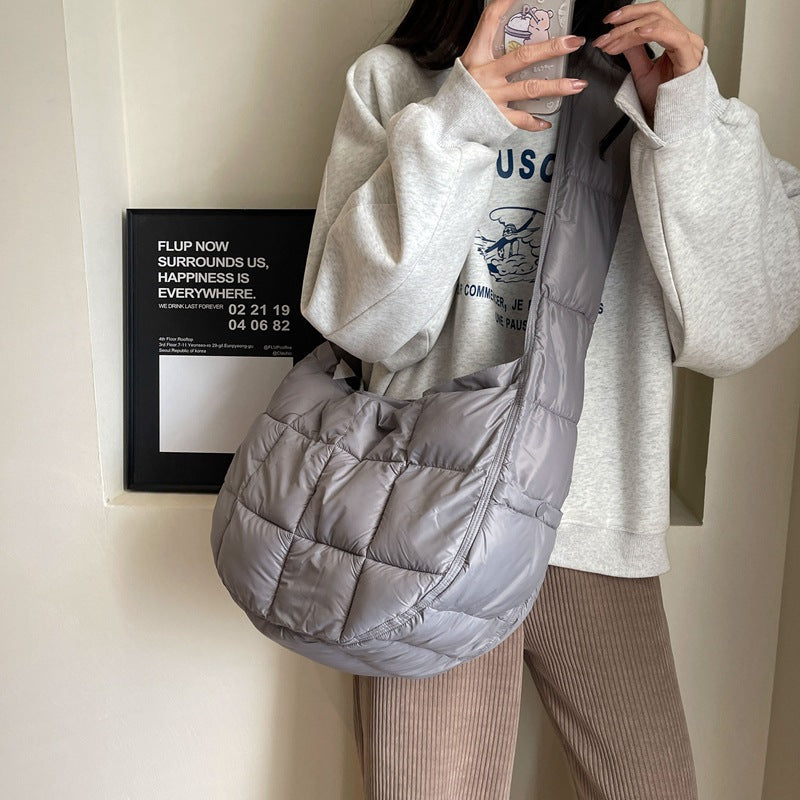Plaid Large Capacity Down Cotton Bag For Women