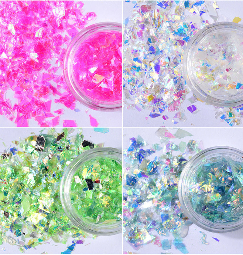 nail art colorful shell paper 12 colors