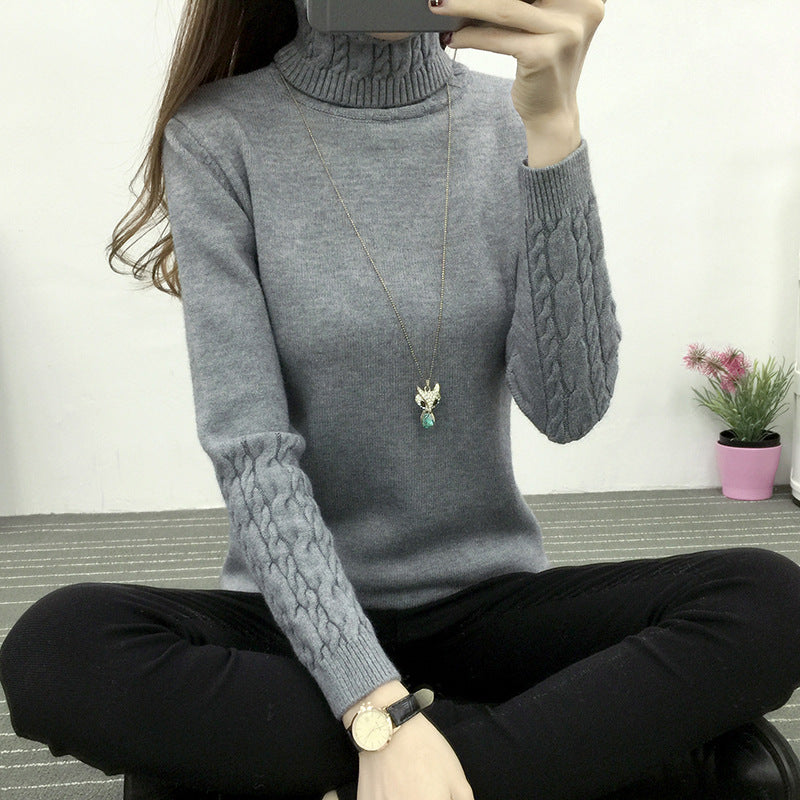 Dame rullekrave sweater fortykket