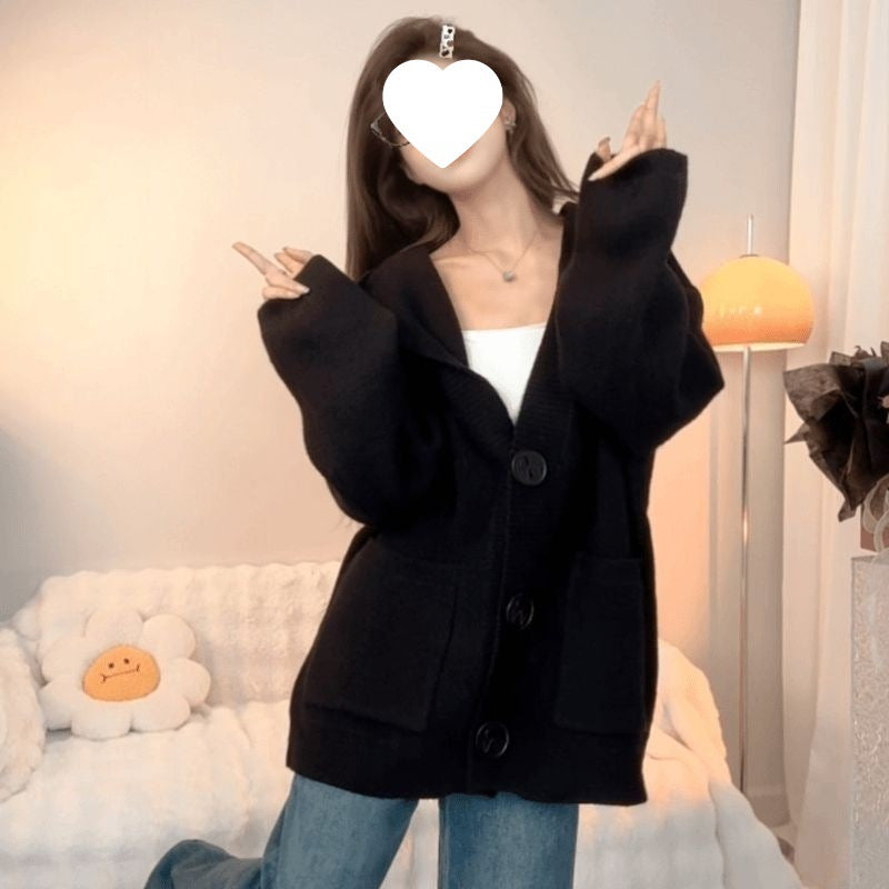Korean Retro Thicken Lazy Style Knitted Sweater