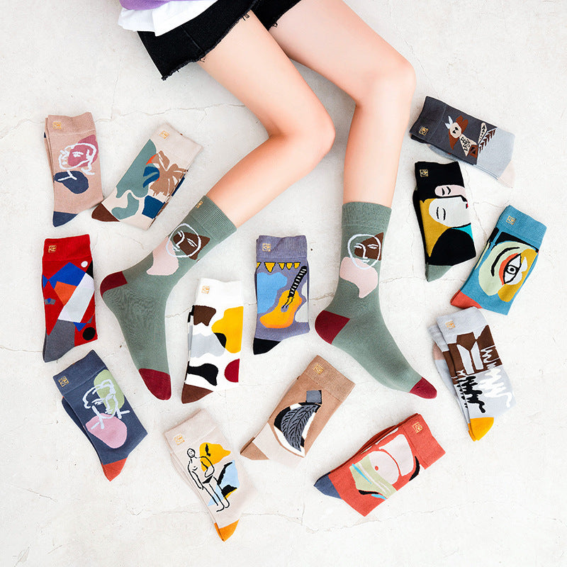 Retro Mid tube socks street art skateboard socks