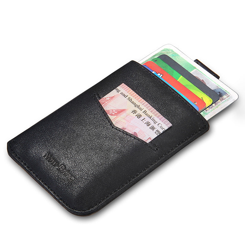 Men's Buckle Driving License Leather Case Mini Wallet