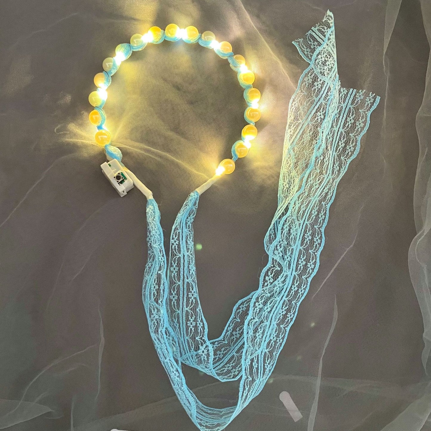 Fairy Luminous Hair Band Hair Band A System With Female Tie Hair Gentle Lace Pearl Band Headdress