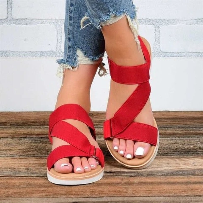 Elastic casual women's shoes sandals