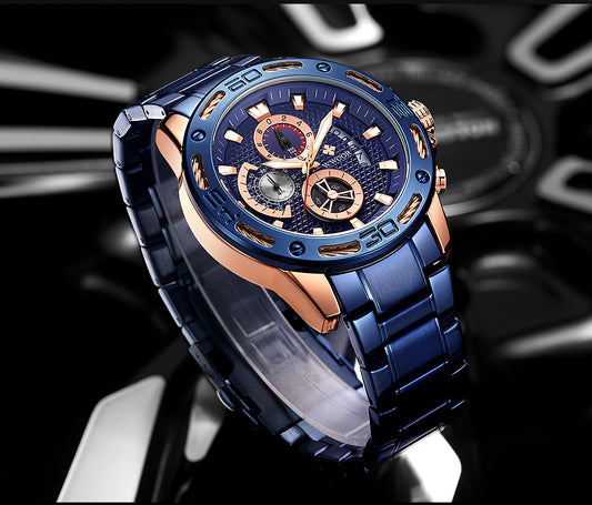 Men's steel band quartz watch