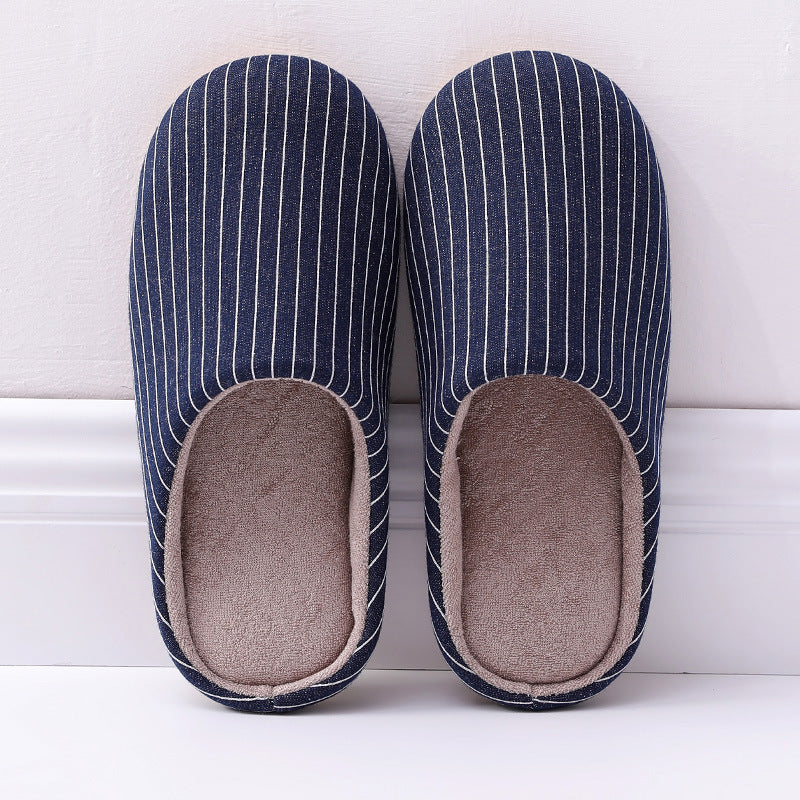 Autumn And Winter Warm Indoor Soft Shoes Couple Non-slip Home Slippers