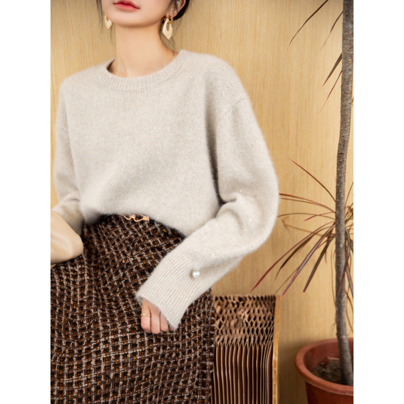 Woolen A- Line Skirt Thickened Belly Covering Big Hem Umbrella Skirt