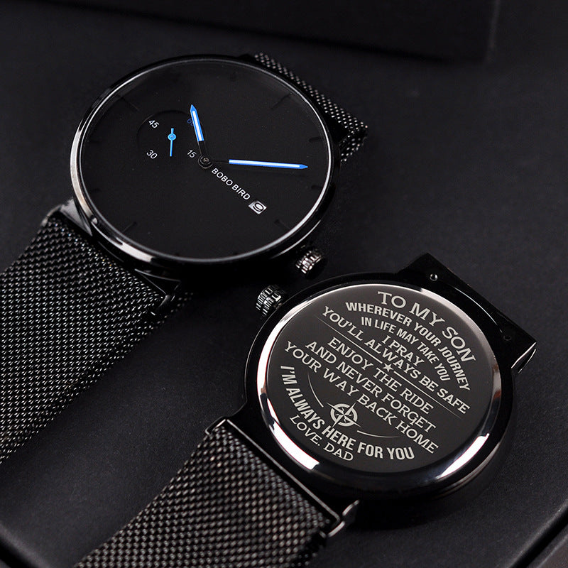 Stainless steel quartz watch