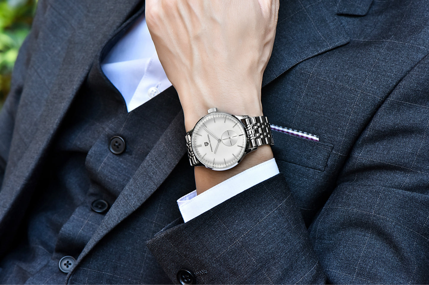 Bergani steel band quartz watch