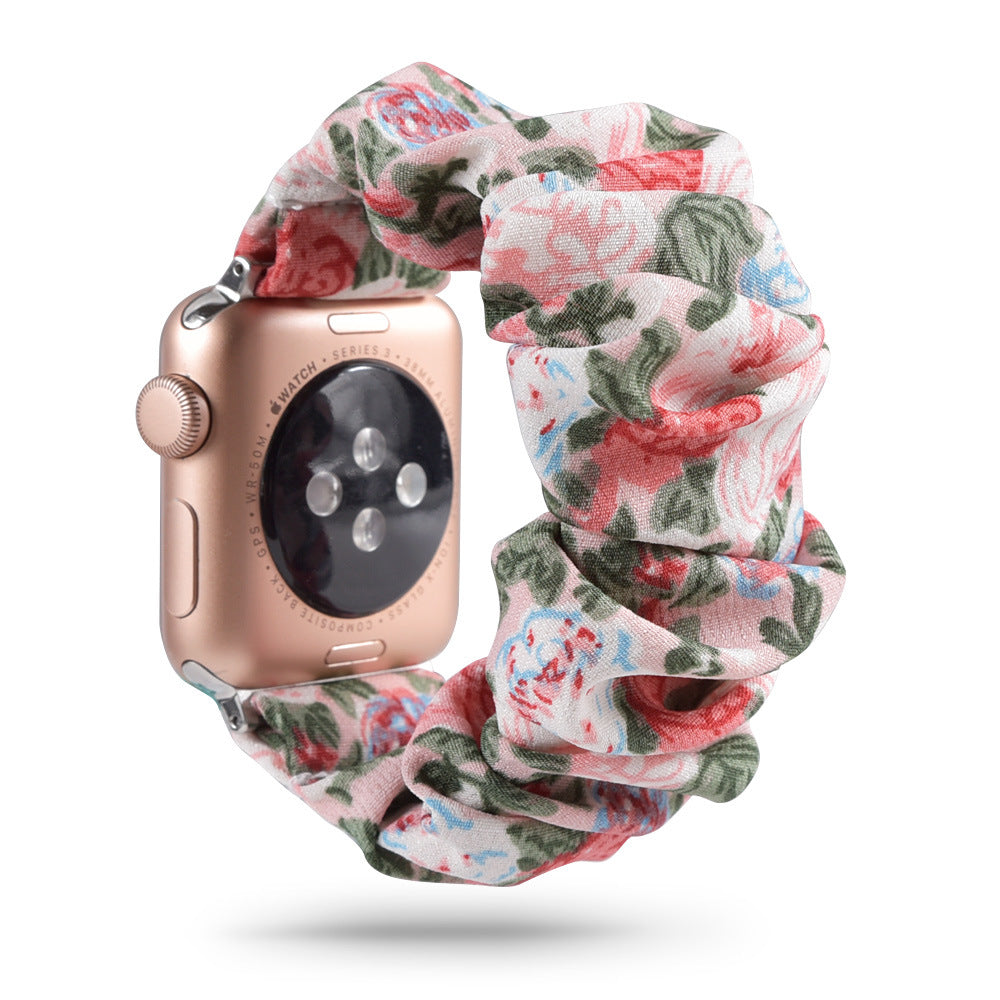 Compatible with Apple, Printed fabric iWatch new product bracelet hair ring strap