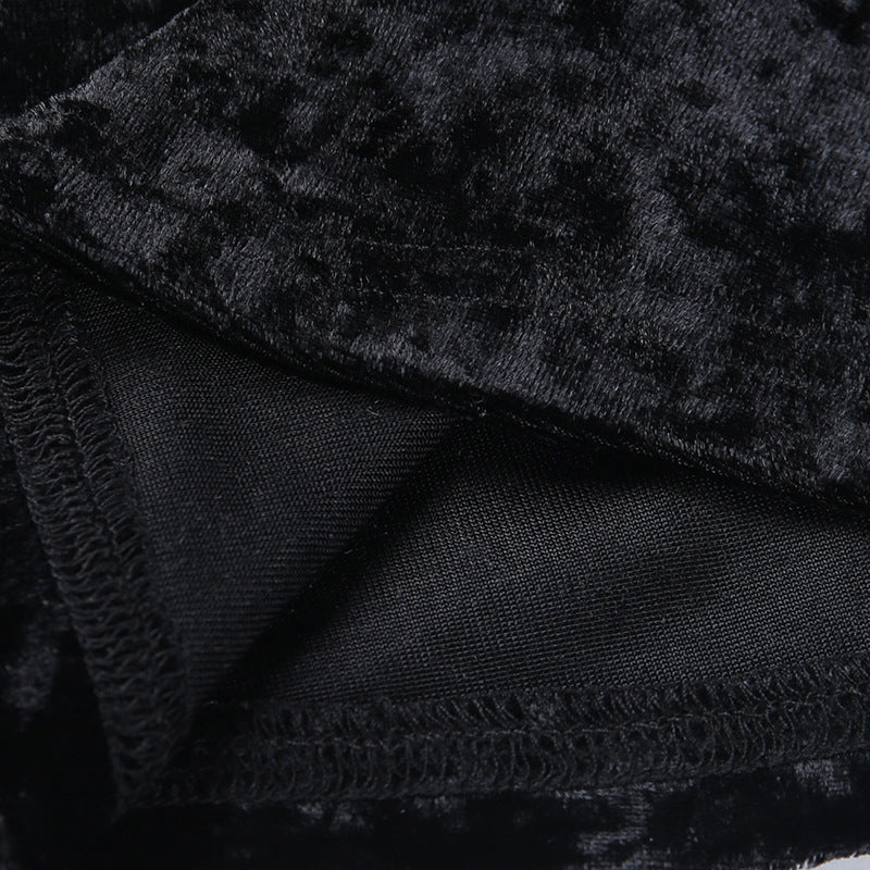 High-waist Slimming Hollow Velvet Ladies Straight-leg Pants