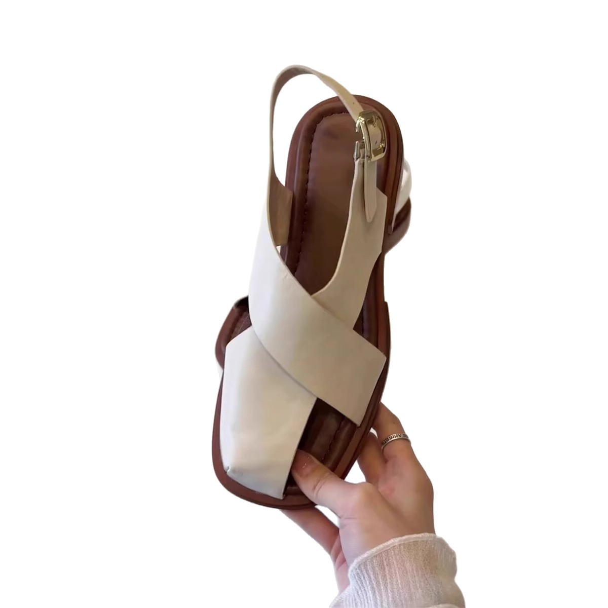 Women's Retro Hollow-out Roman Sandals With Buckle
