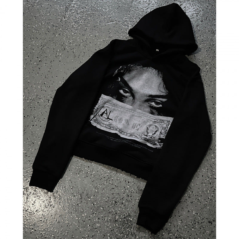 Dame sweatshirt med personligt mørkt print