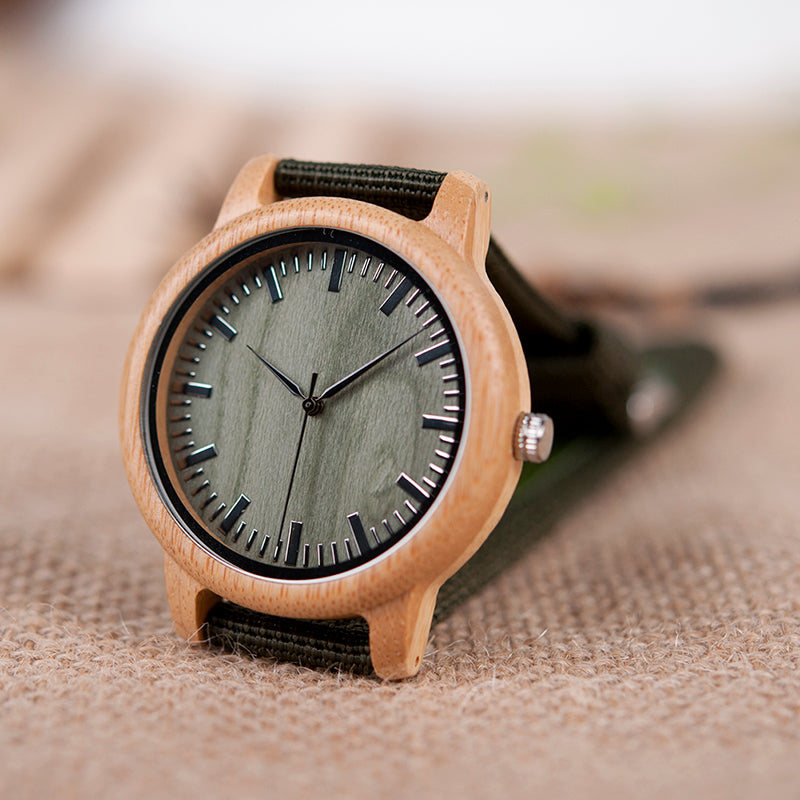 Wooden hand-framed bamboo wood woven strap