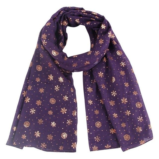 Christmas bronzing cotton and linen scarf