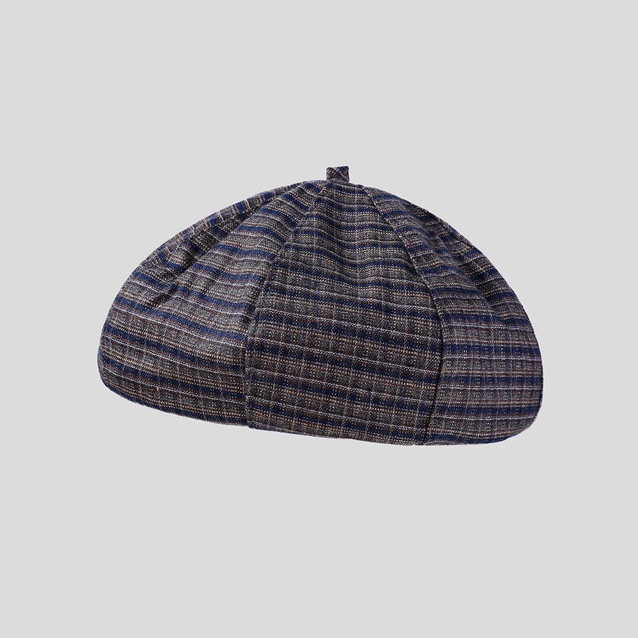 Vintage Plaid Octagonal Hat Student Leisure