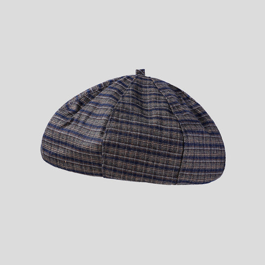 Vintage Plaid Octagonal Hat Student Leisure