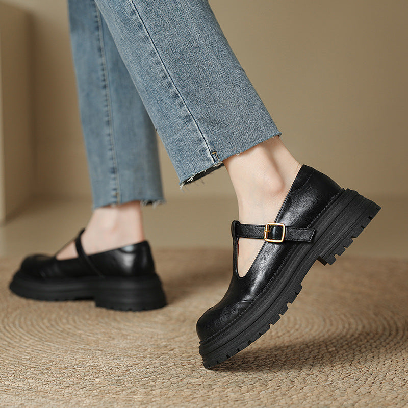 Vintage Mary Jane Hepburn Style T-strap Pumps Women