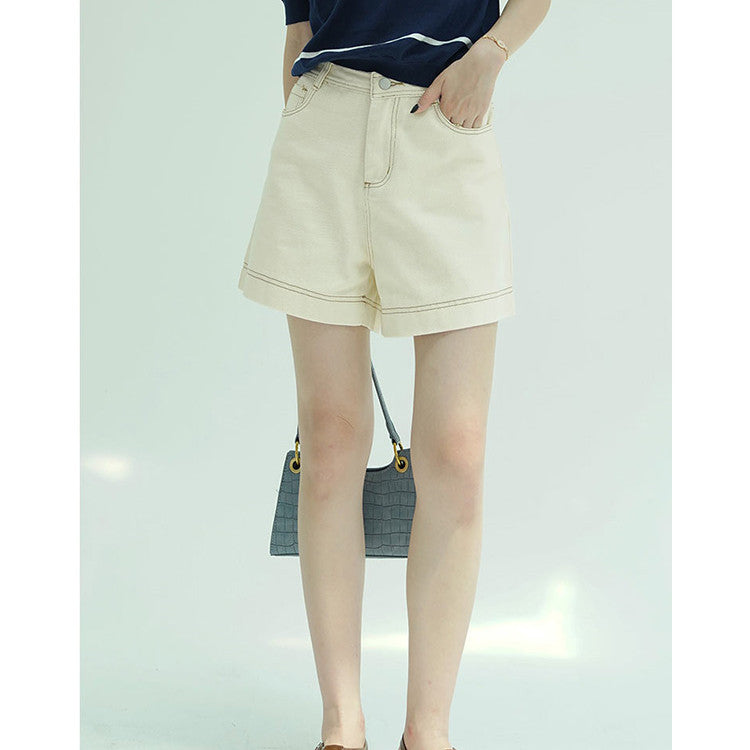 Women's Casual Workwear Contrast Trim Wide Leg Shorts