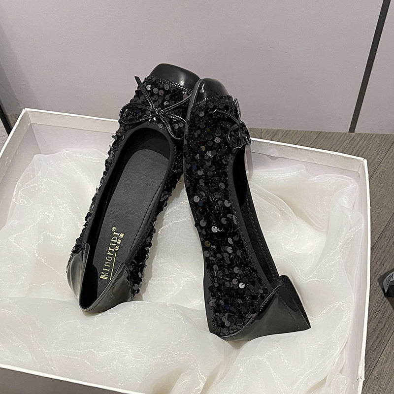 Soft Bottom Height Increasing Insole Breathable Mary Jane Shallow Mouth Pumps