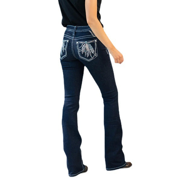 Women's New Slimming Printed Jeans