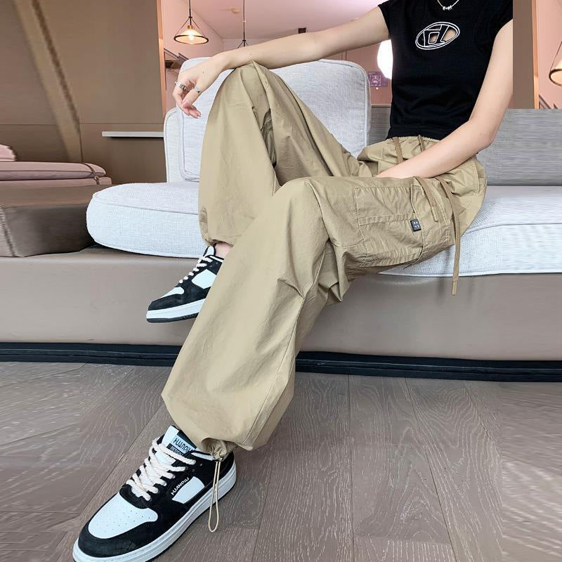 High Waist Slimming Draping Ankle-tied Trousers For Women