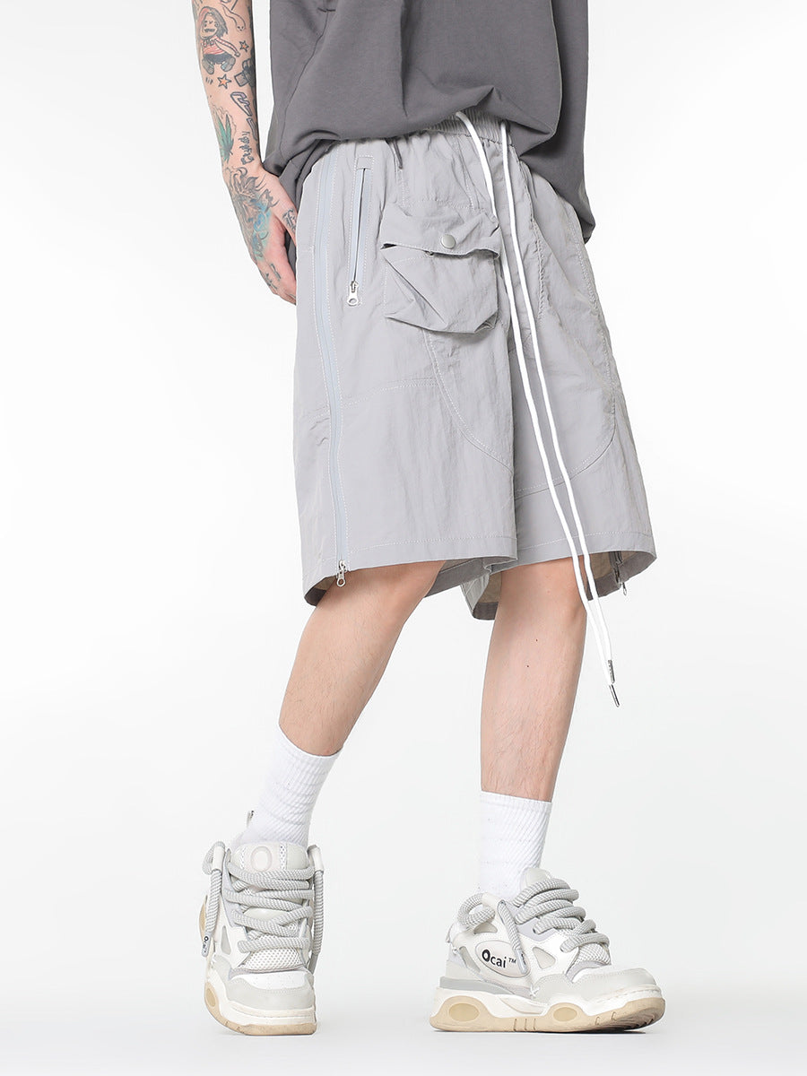 American Retro Multi-pocket Functional Workwear Shorts