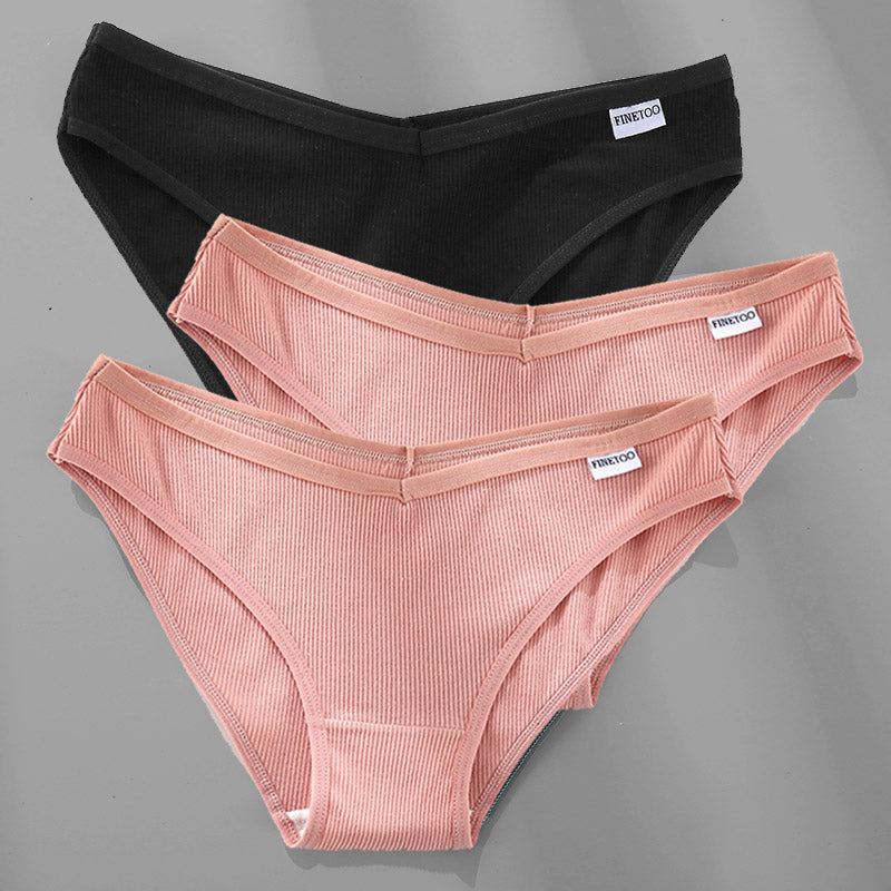 Cotton Panties Female Underwear Sexy Women Briefs  3PCS M-4XL