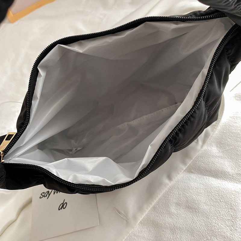 Lingge Embroidery Underarm Bag Niche Design Simple Dumpling Bag