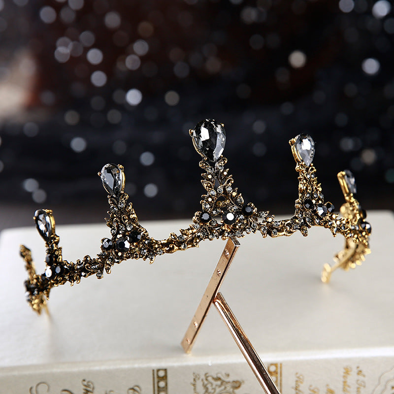 Vintage Black Luxury Crown Bridal Headwear