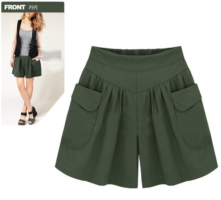 Plus gødnings XL kvinders fedt mm løse shorts sommer afslappet elastisk talje brede ben var tynde hotpants