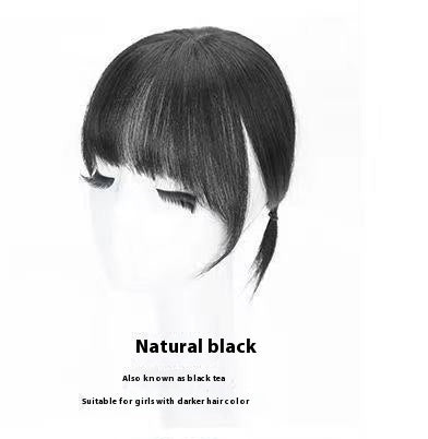3d French Air Bangs Wig Set Female Head Seamless