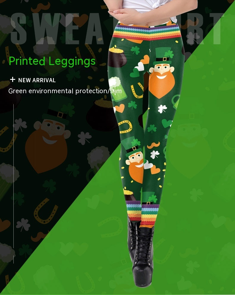 Hat Festival Nye 3D Digitaltrykte Sports Feet Yogaleggings