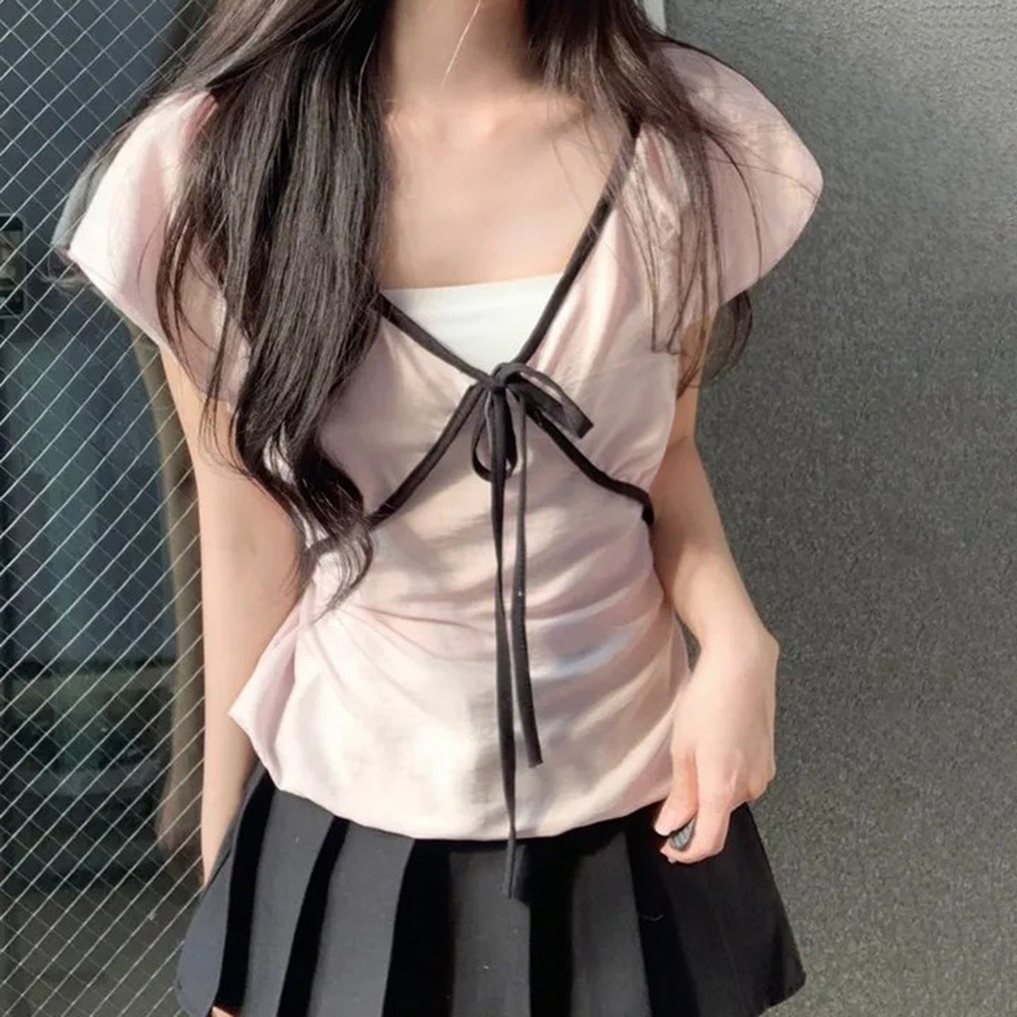 Pure Desire Style Girl Design Sense Slim Fit Slimming Top